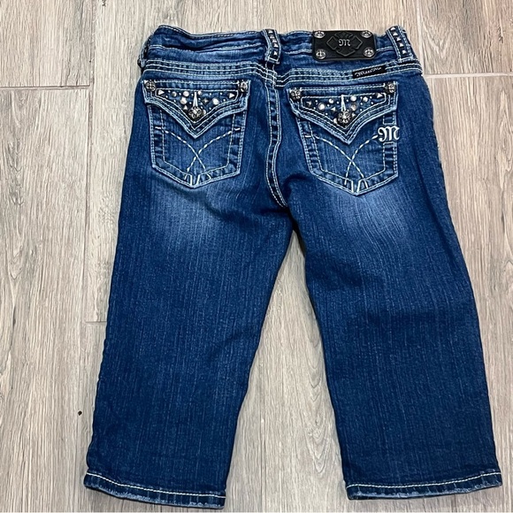 Vintage Miss Me Jeans Girls 14 Capri Crop Distressed Skinny Slim Shorts Blythe - Picture 13 of 13